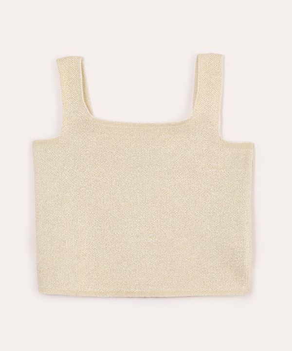 cropped de tricot infantil com lurex dourado 10
