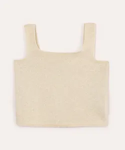 cropped de tricot infantil com lurex dourado 12