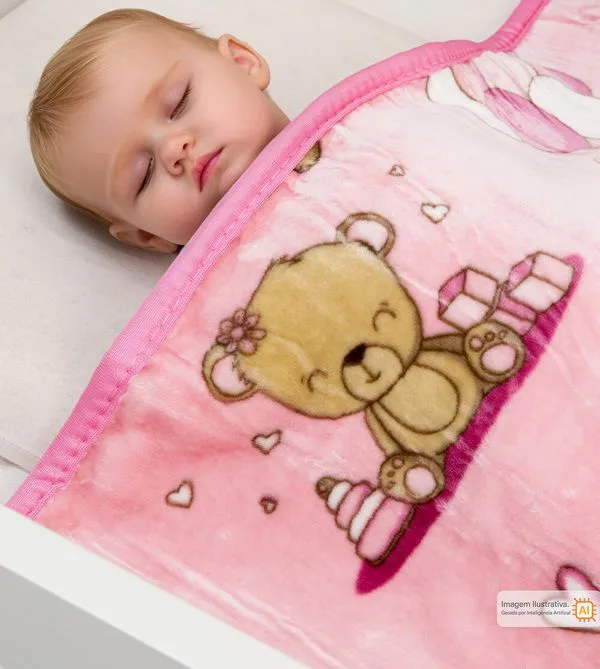 Cobertor Bonno Baby 90 x 110 cm Meg Rosa
