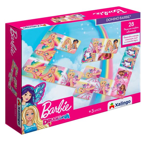 Jogo Dominó da Barbie Xalingo 28 Peças