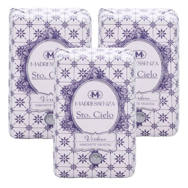 KIT 3 Sabonetes em Barra Verbena Madressenza 180g