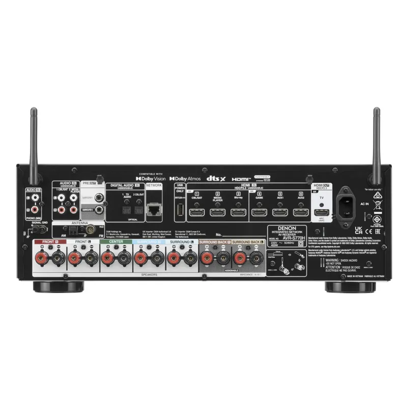( 220v ) Receiver 7.2 Denon AVR-S770H Wi-Fi Dolby Atmos, DTS:X e Bluetooth bidirecional