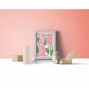 Quadro Decorativo Trama Botânica Retangular 20 X 30 em Vinil com Opção de Vidro Ou sem Proteção Branco Quadro Decorativo Trama Botânica Retangular 20 X 30 Branco para Decoração de Ambiente Gamer
