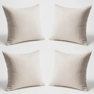 Kit 4 Almofadas Decorativas 42cm Suede Fofinha Lisa Sofá Bege
