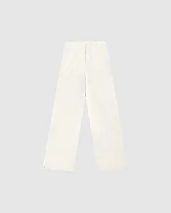 Calça Wide Leg Cropped Feminina Fenda Lateral Em Malha Lurex - ENFIM Off White - PP
