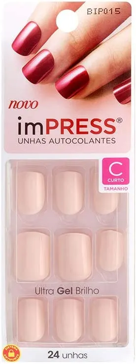 Unhas Autocolantes Impress Color Bubble Rosa Nude 24 Kiss Ny Unha Post Kiss Ny Impress Color Bubble