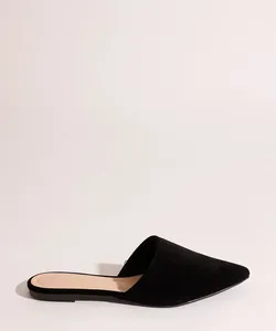 Mule Feminino Bico Fino Nobuk Via Uno Preto 35