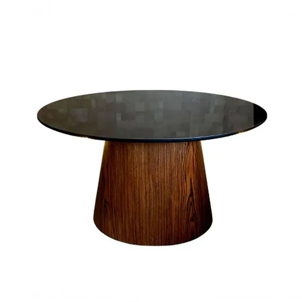 Mesa Cone De Centro Oval 120X80Cm Ferro Preta Preto