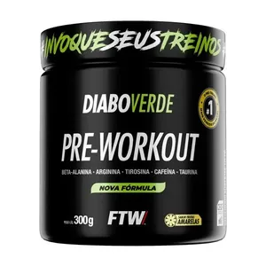 Pré Treino Diabo Verde Sabor Frutas Amarelas 300g Diabo Verde 30 Porções