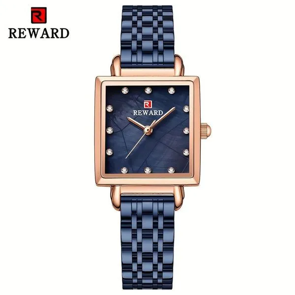 Relógio de Pulso Feminino Relógio de Quartzo Quadrado 2022 Analógico e Digital Aço Inox Rosa Azul Reward Relógio de Pulso Feminino Quartzo Quadrado 2022 Analógico e Digital Aço Inox Rosa Azul Reward
