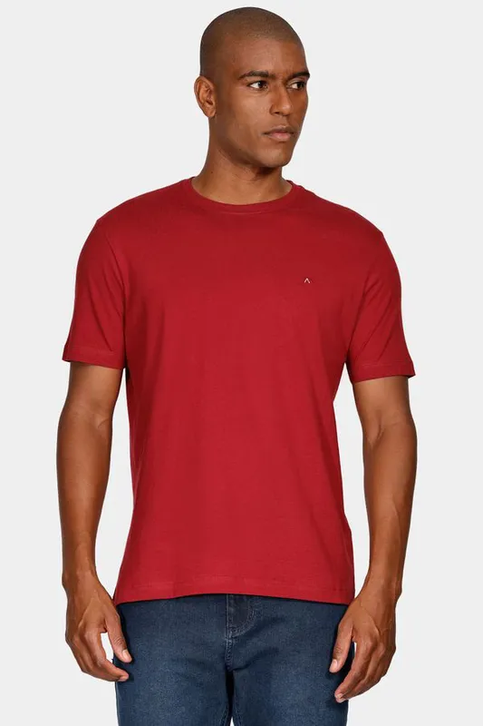 Camiseta Manga Curta Bordado Bordeaux - G