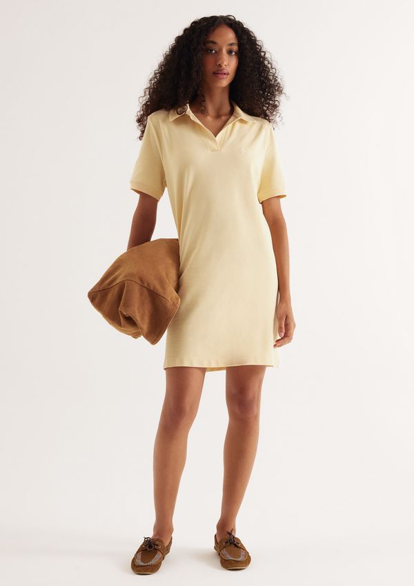 Vestido Polo Em Malha Piquet - Amarelo P