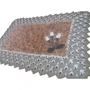 Tapete Marrom Luxo De Crochê Artesanal