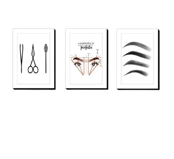 Quadros Placas mdf 6mm salão beleza quarto sala 3 un 29x20