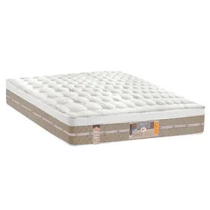 Colchão Super King Castor Silver Star Air com Molas Ensacadas e Euro Pillow 32x193x203 cm Branco com Bege