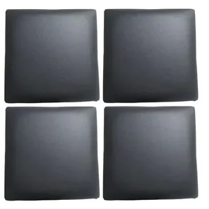Assento Cadeira Estofado Banco-banqueta 30cm Em Corino 4 Uni preto