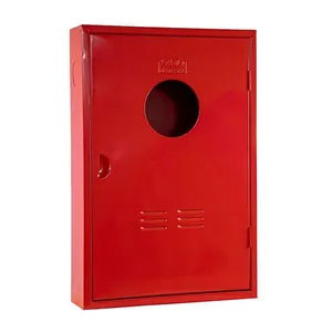 Abrigo para Mangueira de Incendio 2 Vias 130META Sobrepor Chapa de Aco 90x80x17cm com Visor em PVC Metasal Abrigo para 2 Mangueiras de Incendio 130META Sobrepor Chapa de Aco com Visor em PVC Metasal