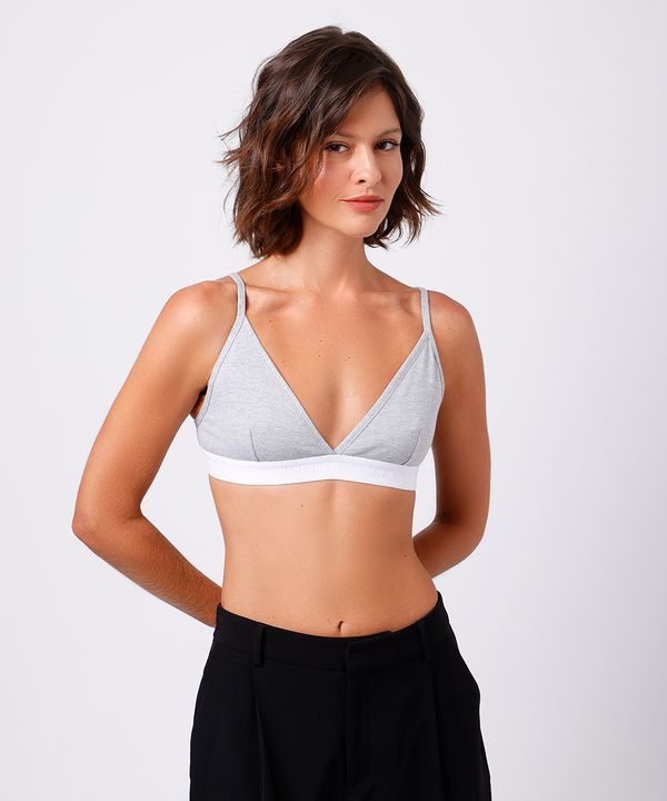 sutiã triângulo feminino com algodão mindset cinza GG
