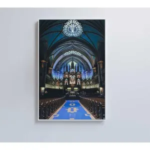 Quadro Arquitetura Igreja Gótica 60x90 Cm Tecido Canvas