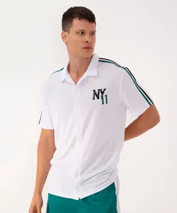 camisa com microfuros ny com vivo manga curta branco GG