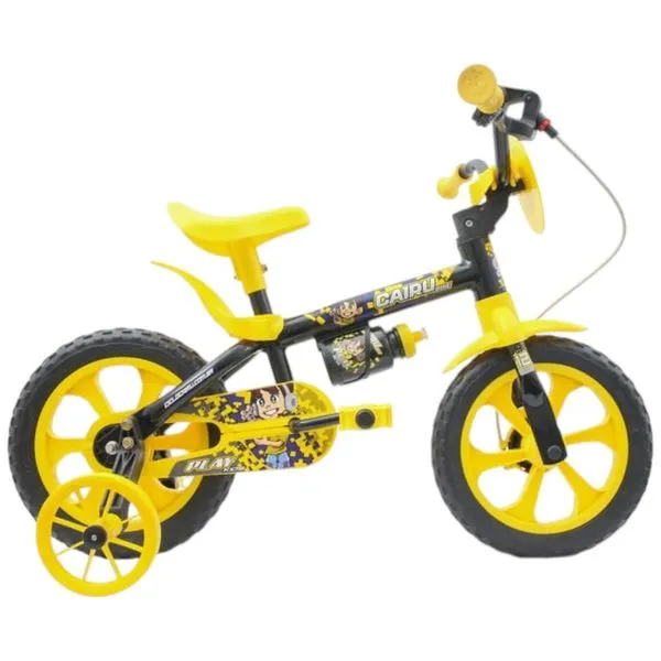Bicicleta Infantil Cairu Aro 12 Kids Preto E Amarelo (MP)
