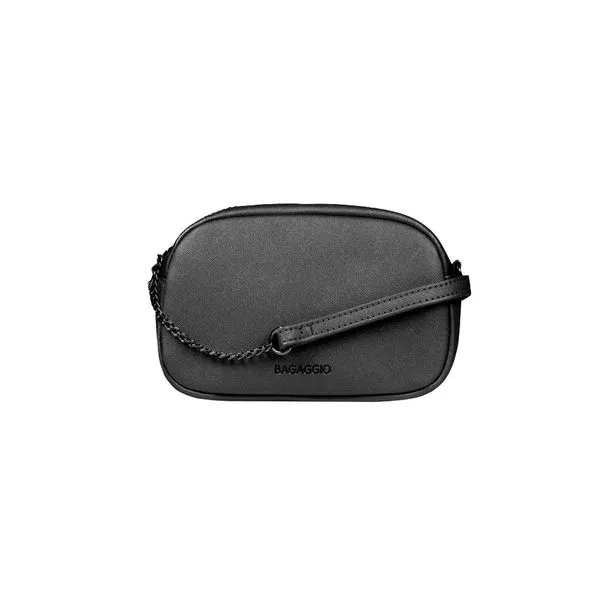 Mini Bolsa Feminina Transversal Com Correntes Preta 0280837458001
