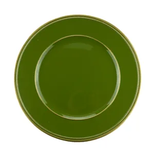Sousplat Royal, Plástico, Verde, 33 cm - 61127