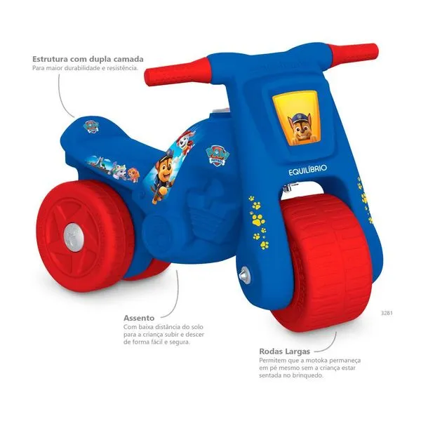Motoka de Equilibrio Patrulha Canina - Bandeirante - Azul