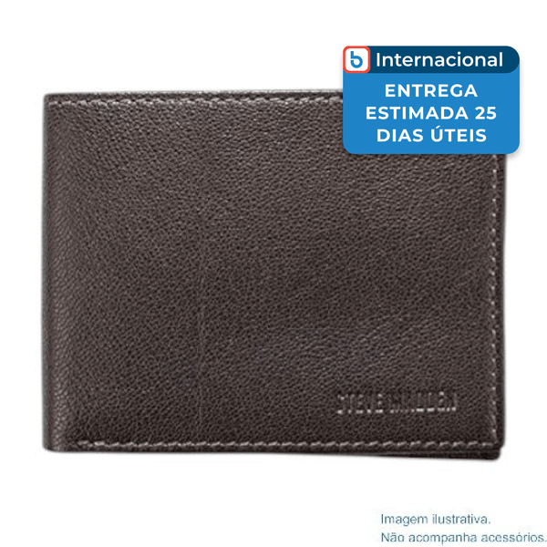 Carteira Steve Madden Slim Dobrável Couro Marrom A-MBI