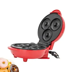 Máquina de Donuts Elétrica Retro 3 Formas Antiaderente Indicador Luminoso 500W 110V Vermelho Máquina de Donuts Elétrica Retro 3 Formas Antiaderente 500W 110V Vermelho