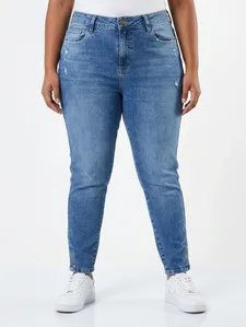 Calça Jeans Cigarrete Plus Size Feminina AZUL 52