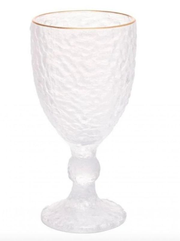 Taça de Água Cristal Com Fio De Ouro 320 ML - Lyor
