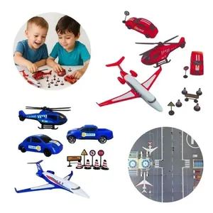 Kit Missão Resgate Carrinho Helicóptero Avião de Brinquedo com Veículos de Salvamento e Emergência Vermelho Bs Toys Brinquedo Kit Missão Resgate Carrinho Helicóptero Avião com Veículos de Salvamento Vermelho Bs Toys