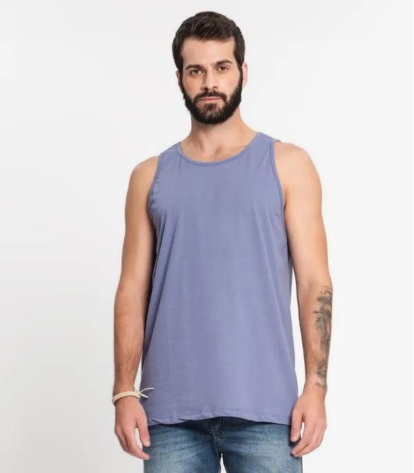 Regata Meia Malha Básica Masculina Kohmar Azul P