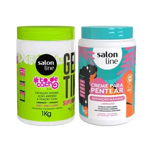 Kit SaLon Line Creme Definição Máxima+Gelatina Super Definição 1000g