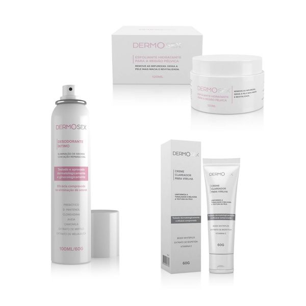 Combo Esfoliante Clareador E Desodorante Íntimo Foliculite