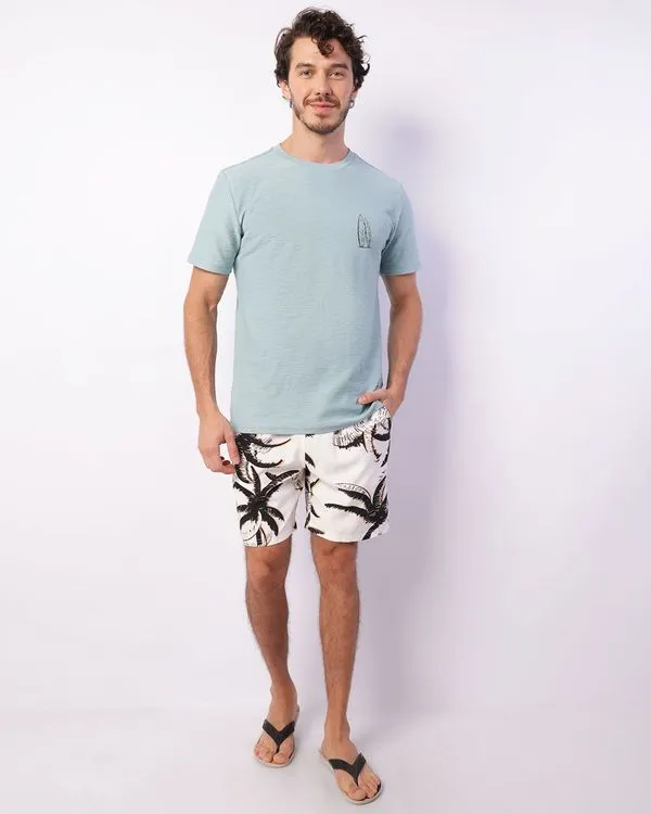 Short Masculina Surf Com Bolsos Estampada Branco GG