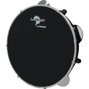 Pandeiro 10" Premium Pele Preta Sambrasil Leve Resistente e Versátil Preto Liverpool Pandeiro 10" Premium Pele Preta Sambrasil Leve e Versátil Preto Liverpool