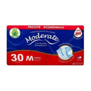 Fralda Geriatrica Moderate Econômico (M) 30 Unidades