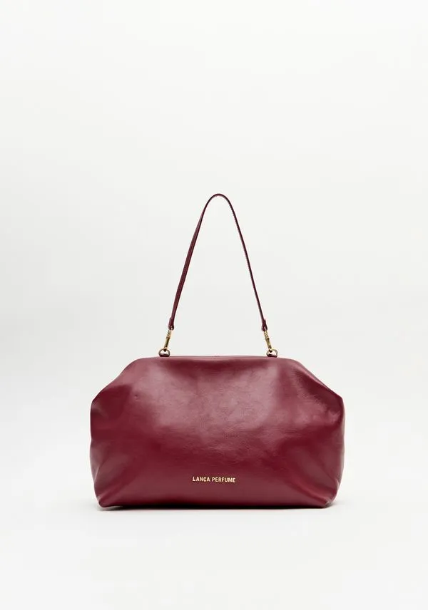Bolsa Clutch Couro Lança Perfume Bordô U