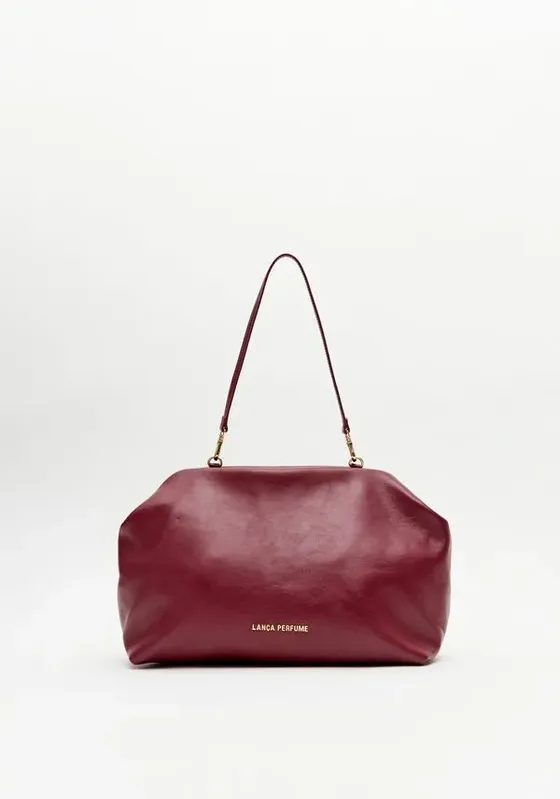 Bolsa Clutch Couro Lança Perfume Bordô U