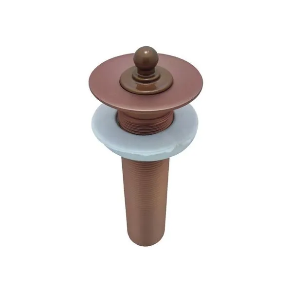 Válvula Escoamento Lavatório Banheiro Longa Para Cuba Sobrepor Cobre Rosé Gold Fosco Luxo Metal 7/8"