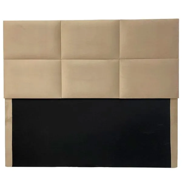 Cabeceira Solteiro Sono Design Vernon B07 Veludo Bege 120x92x8