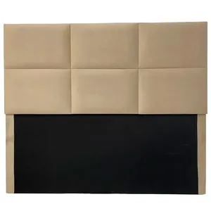 Cabeceira Solteiro Sono Design Vernon B07 Veludo Bege 120x92x8