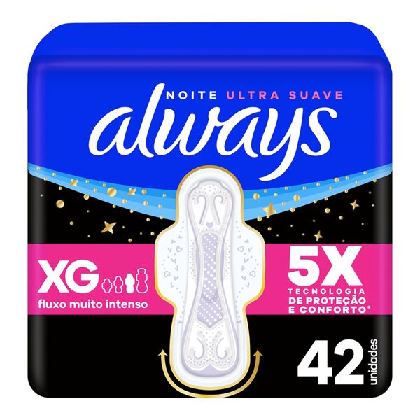 Absorvente Always Noite Ultra Suave com Abas 42 Unidades