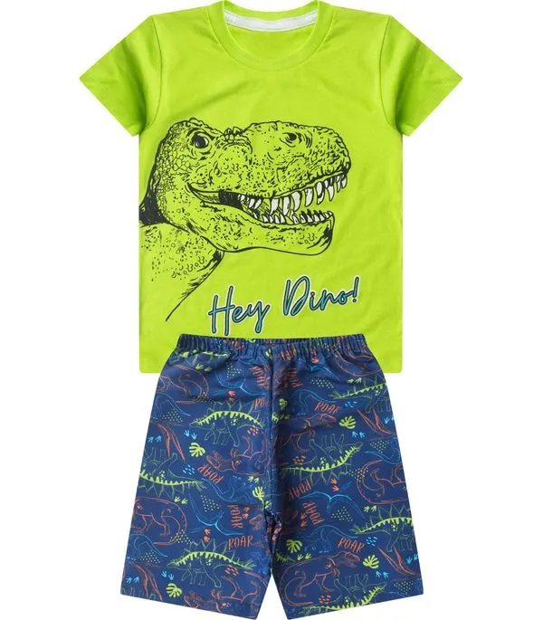 Conjunto Infantil Menino Curto Estampado Select Verde 10