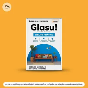 Tinta Acrílica Standard Semibrilho Glasu Suvinil 18L Brilho Prático Amarelo Ouro (MP)