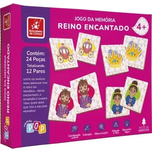 Jogo de Memória Reino Encantado em Madeira com 24 Peças Brincadeira de Criança Jogo de Memória Reino Encantado em Madeira 24 Peças Brincadeira de Criança