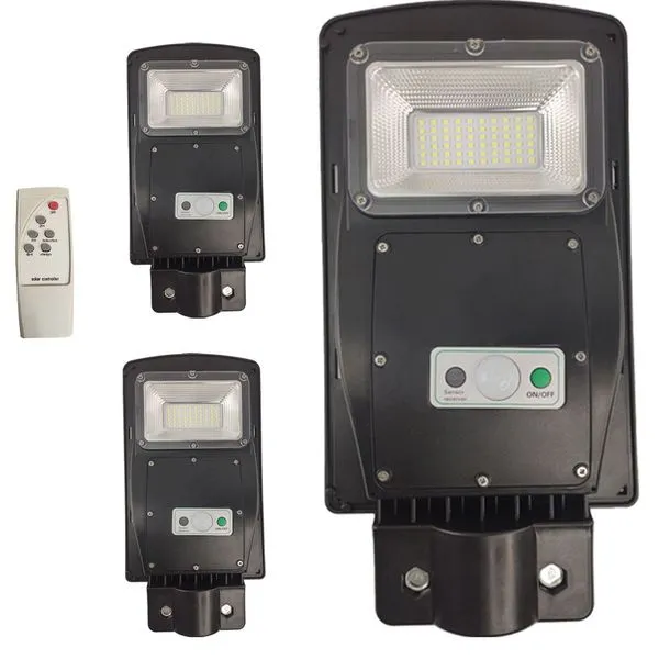 Luminaria Solar Poste 60w Led 3 Und Controle E Sensor