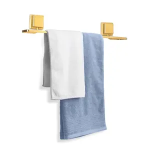 Porta Toalha Banho Piatina Dourado Fosco Com Dupla Face 3M